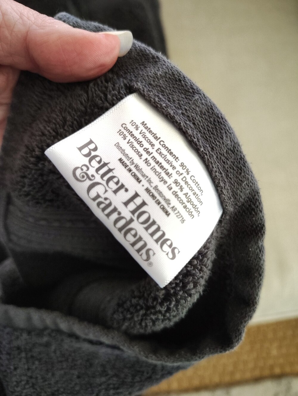 Better Homes And Gardens Charcoal Gray Bath Towel Set - Picture 3 of 5